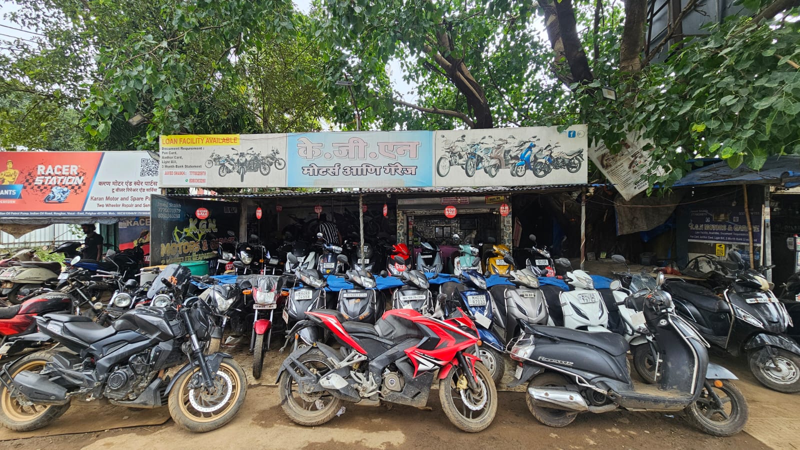 Workshop with multiple bikes on stands
